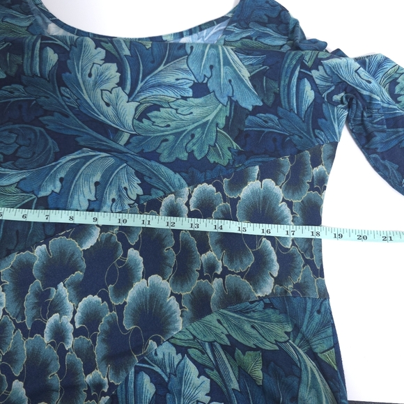 Soft surroundings Saunterre Tropical Green Leaf Print Maxi Dress Large - Picture 9 of 14